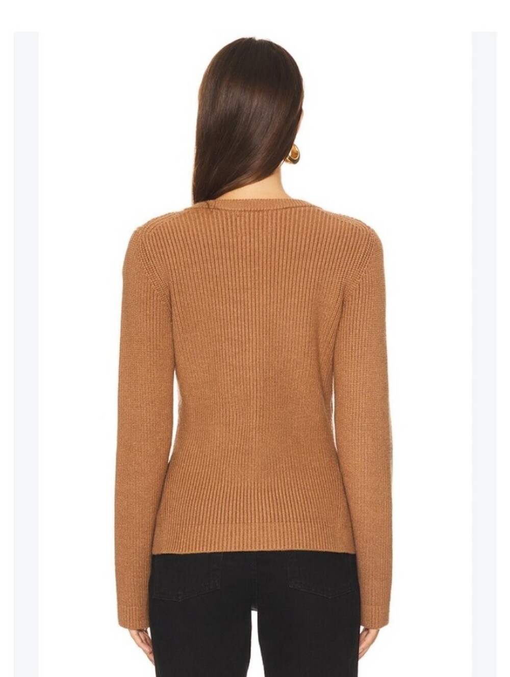Stitches + Stripes Diana Button-Down Ribbed-Knit Cardigan in Caramel Size M